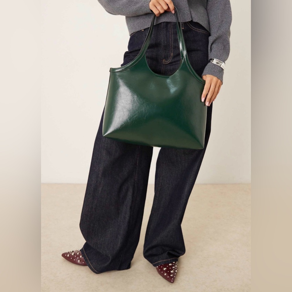 ASOS Dark Green Scoop Tote Bag